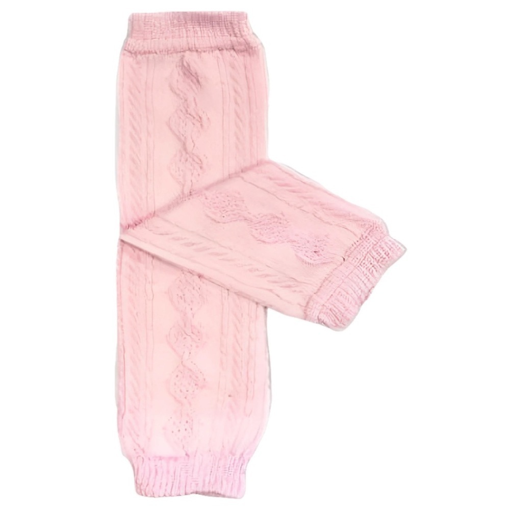 Pink Cable Knit Leg Warmers